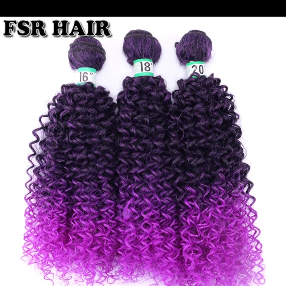 Black and pinkish purple weave and brading. hair